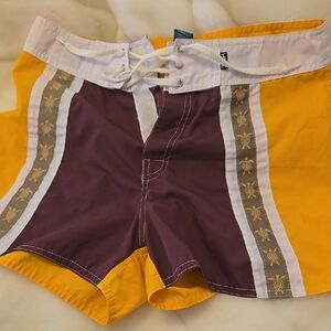 Stylish Yellow and Purple Women's Shorts